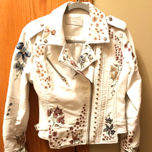 Jackets & Blazers - Floral Authentic Leather Jacket with lining